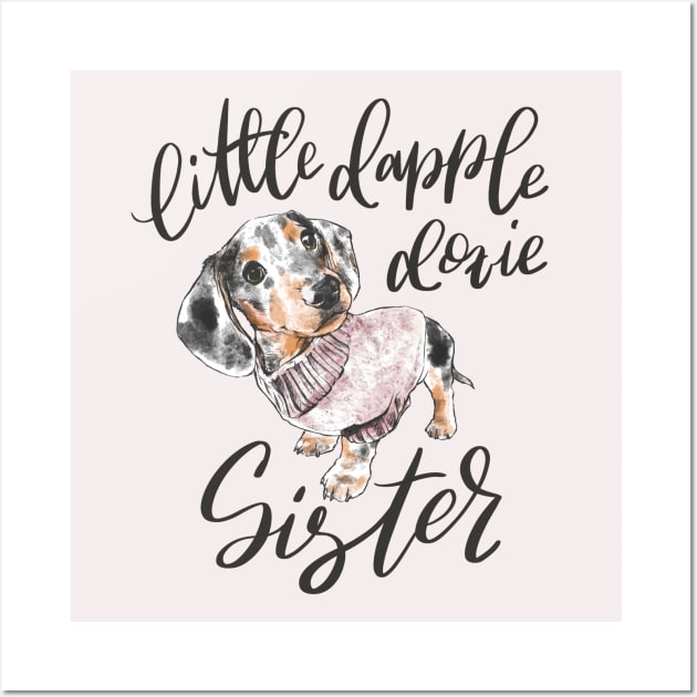 Dapple Doxie Sister Wall Art by stuckyillustration